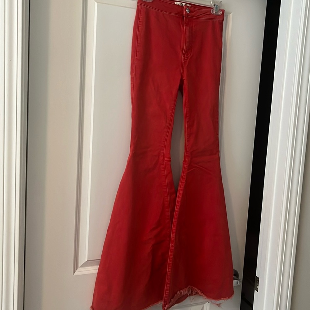 Free people red flare jeans